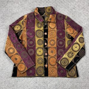 Winding River Jacket Womens Large Reversible Tapestry Vintage 90s Boho Artsy